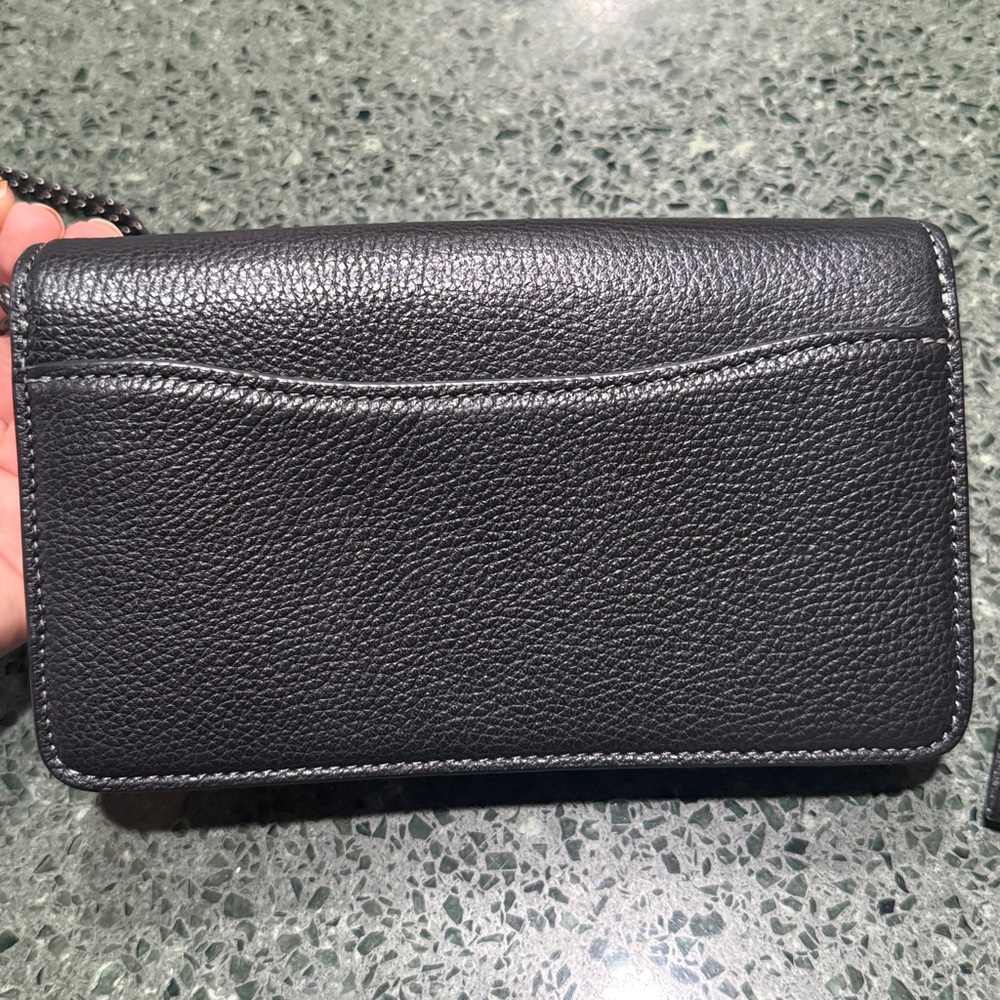 Coach Black Pebbled Leather Wristlet - Picture 8 of 13